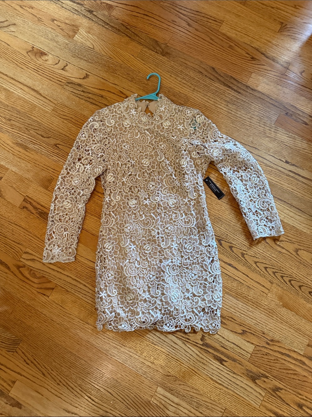 VENUS Ivory Lace Long-Sleeve Bodycon Dress